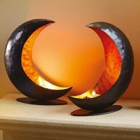 Set of 2 Crescent Candle Holders - Black