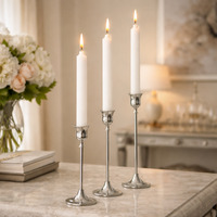 Set of 3 Candlestick Holder - Silver - thumbnail 1