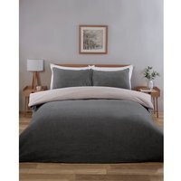 Teddy Fleece Duvet Set - Charcoal / King - image 1