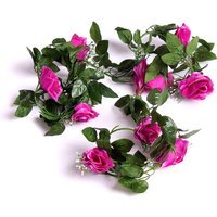 Best Artificial 7ft Light Purple Silk Rose Garland - Light Purple
