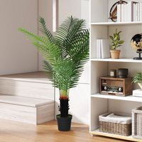 HOMCOM 175cm Artificial Areca Palm Tree with Leaves and Flocked Soil - Green / 20cm / 150cm - image 1