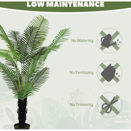 HOMCOM 175cm Artificial Areca Palm Tree with Leaves and Flocked Soil - Green / 20cm / 150cm - thumbnail 5