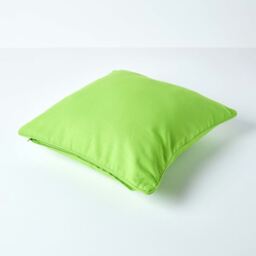 Homescapes Cotton Plain Cushion Cover - Green / 60cm - thumbnail 4