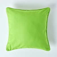 Homescapes Cotton Plain Cushion Cover - Green / 60cm - thumbnail 1