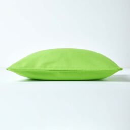 Homescapes Cotton Plain Cushion Cover - Green / 60cm - thumbnail 3