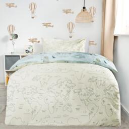 World Map Duvet Cover Set - Blue / Double - thumbnail 3