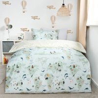World Map Duvet Cover Set - Blue / Double - thumbnail 1
