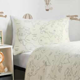 World Map Duvet Cover Set - Blue / Double - thumbnail 4