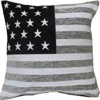 U.S.A Flag Cushion Cover (43x43) - Black