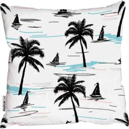 Coconut palm trees Outdoor Cushion - Black / 60cm - thumbnail 2