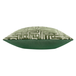 Soren Cut Velvet Abstract Cushion - Smoke Green / Polyester - thumbnail 2