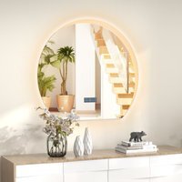Half Circle LED Bathroom Mirror - Silver