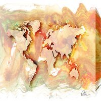 Square World by East Urban Home Art Print Wrapped on Canvas - Orange / 92cm
