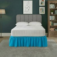 Base Valance Polycotton Sheet for Divan Beds Easy Care Bed Base Cover - Teal / Single