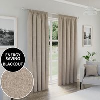 Dallas Blackout Pencil Pleat Curtains - Natural / 183cm / 229cm - image 1