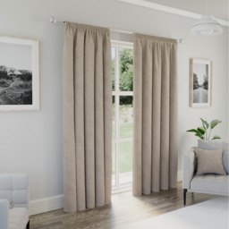 Dallas Blackout Pencil Pleat Curtains - Natural / 183cm / 229cm - thumbnail 5