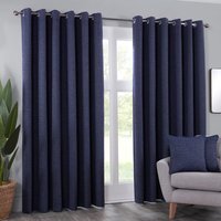 Crofton Eyelet Curtain - Navy / 168cm / 183cm - thumbnail 1