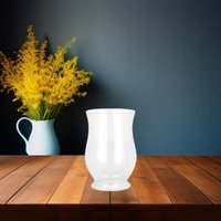Curved Glass Hurricane Vase Glass Vases - White