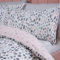 Dreamscene Dalmatian Print Duvet Cover Bedding Set - Pink / Double - thumbnail 2