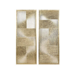 Set of 2 Abstract Metallic Gold Art - Gold - thumbnail 2