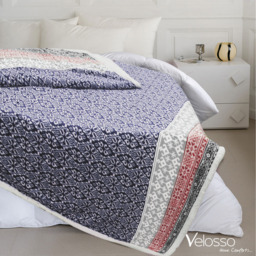 Stunning Plush Ethnic Scandi Printed Fleece Reverse Throw - Navy - thumbnail 5