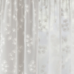 Pair of Delila White Leaf Print Sheer Voile Panels - White / 137cm - thumbnail 4