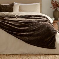 Heavy Chenille Velvet Throw - Brown / 180cm