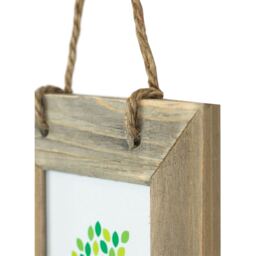 "6x4"" Rustic Hearts Hanging Photo Frame Natural - Brown" - thumbnail 4