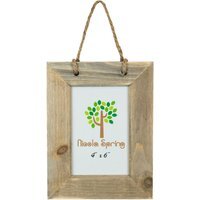 "6x4"" Rustic Hearts Hanging Photo Frame Natural - Brown" - thumbnail 1