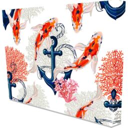 'Tropical Pattern' Graphic Art on Canvas - Orange / 31cm / 46cm - thumbnail 2
