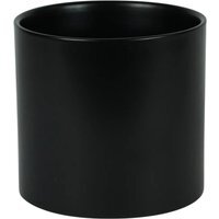 Matte Black Ceramic Indoor Plant Cache Pot - H13 x W13.5cm / 13.5cm