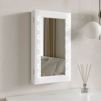 Katie LED Mirrored Jewellery Cabinet - white - image 1