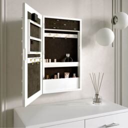 Katie LED Mirrored Jewellery Cabinet - white - thumbnail 4