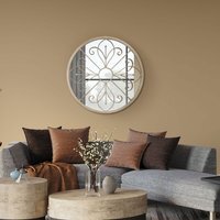 Orchid Metal Circular Decorative Wall Mirror Cream - Cream - image 1