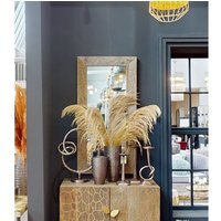 Urban Matte Black Finish Wall Mirror - Natural