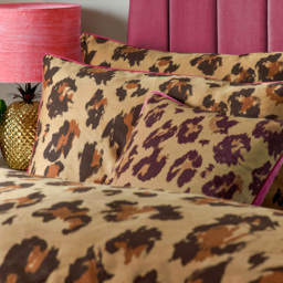 True Leopard Piped Velvet Cushion - Multicolour / 100 Polyester - thumbnail 2