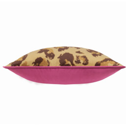 True Leopard Piped Velvet Cushion - Multicolour / 100 Polyester - thumbnail 5