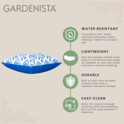 Printed Outdoor Scatter Cushion Garden Furniture Decorative Pillows  - Maria Blue / 8 - thumbnail 3