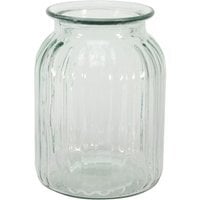 Ribbed Glass Vase H20 cm - Clear - image 1