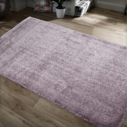 Thick Soft Shaggy Plain High Pile Dream Area Rug - Mauve / 240x330 - thumbnail 4
