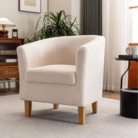 Home Source Bedford Small Padded Accent Tub Chair Boucle - Cream
