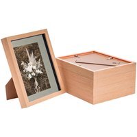 "3D Box Photo Frame - 8x10"" with 5 x 7"" Mount - Pack of 5 - Light Wood/Grey"