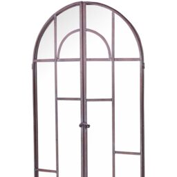 MirrorOutlet The Kirkby Dark Metal Rustic Framed Arched Wall Mirror - Brown - thumbnail 3