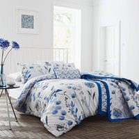 Bellissimo Floral Inky Duvet Set - White & Blue / King