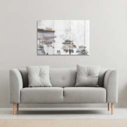 'Silver Palm' by 17 Stories Graphic Art Wrapped on Canvas - Black / 152cm - thumbnail 3