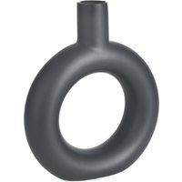 Modern Donut Porcelain Vase - Black - thumbnail 1
