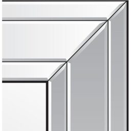 MirrorOutlet Langley Modern Bevelled Mirror 68 x 58cm - All glass - thumbnail 3