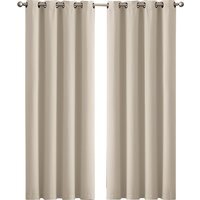 2 Pack Triple Layer Eyelet Blackout Curtain - Beige / 183cm / 167cm - image 1
