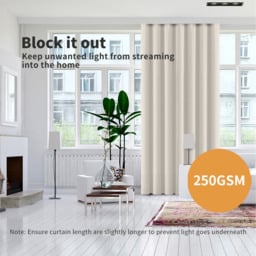 2 Pack Triple Layer Eyelet Blackout Curtain - Beige / 183cm / 167cm - thumbnail 5