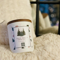 Snow Topped Tree Tops Wood Wick Fresh Crisp Christmas Candle - White